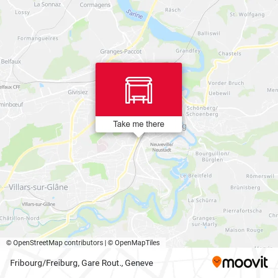 Fribourg/Freiburg, Gare Rout. map