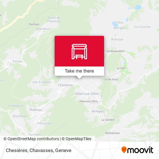 Chesières, Chavasses map