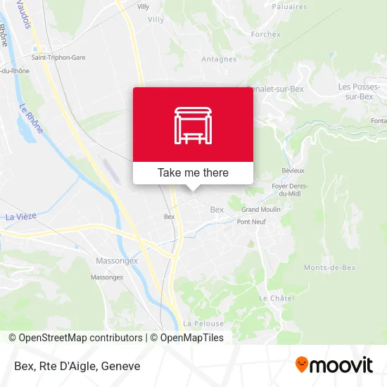 Bex, Rte D'Aigle map