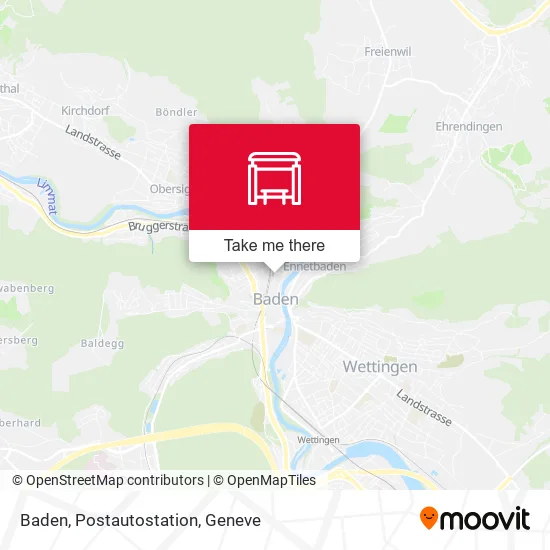 Baden, Postautostation map