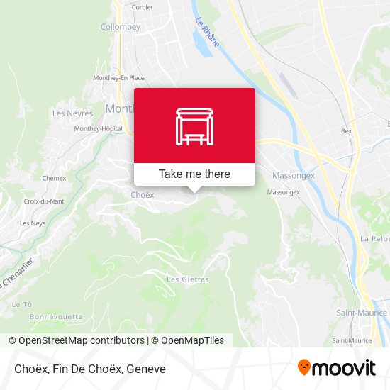 Choëx, Fin De Choëx map