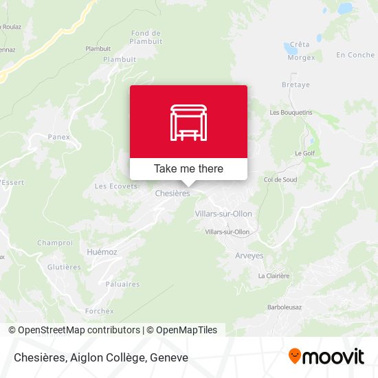 Chesières, Aiglon Collège map