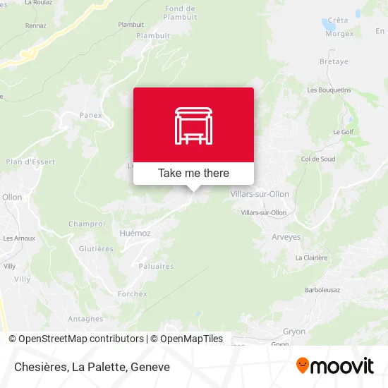 Chesières, La Palette map