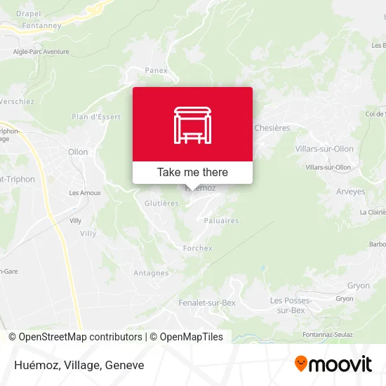 Huémoz, Village map