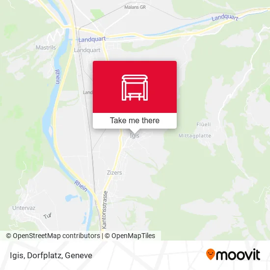 Igis, Dorfplatz map