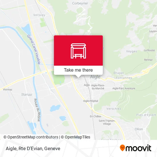 Aigle, Rte D'Evian map