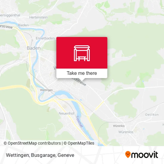 Wettingen, Busgarage map
