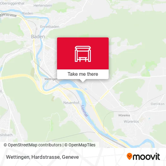 Wettingen, Hardstrasse map