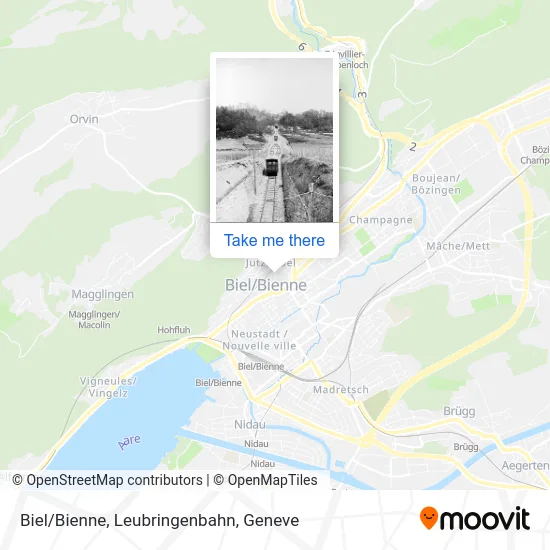 Biel/Bienne, Leubringenbahn map