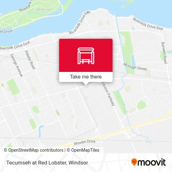 Tecumseh at Red Lobster map