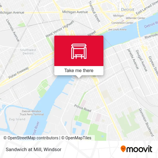 Sandwich at Mill map