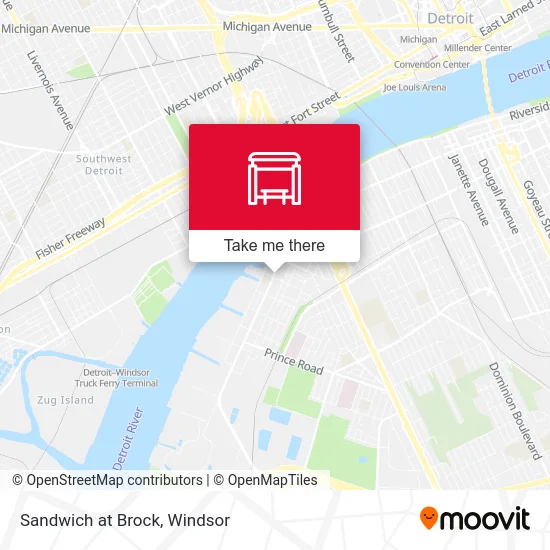 Sandwich at Brock map