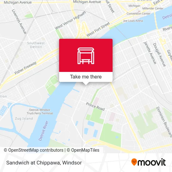 Sandwich at Chippawa map