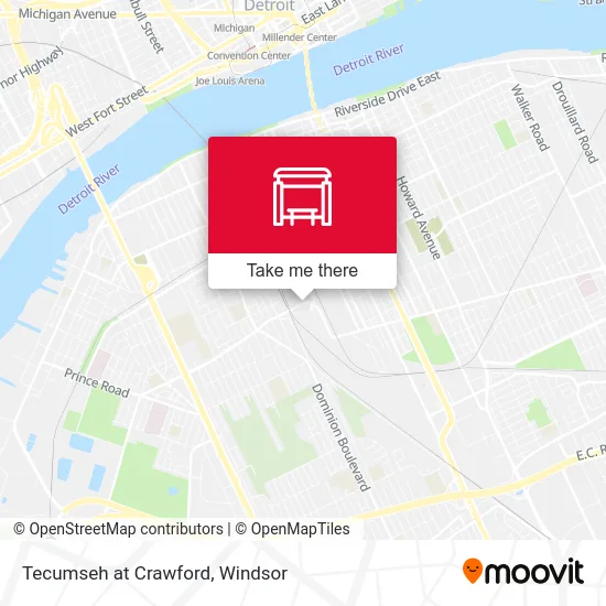 Tecumseh at Crawford map