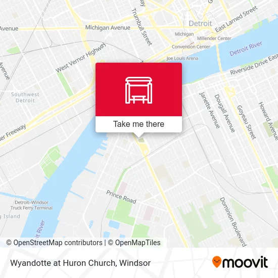 Wyandotte at Huron Church map