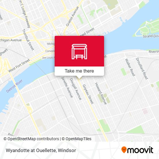 Wyandotte at Ouellette map