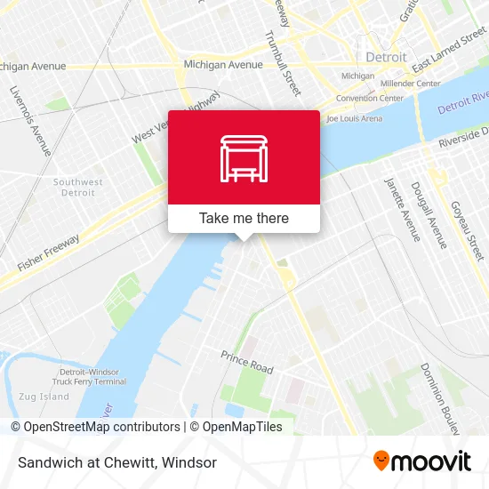 Sandwich at Chewitt map