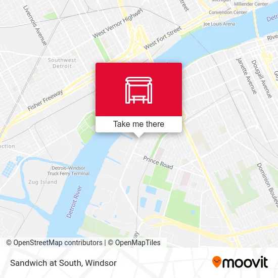 Sandwich at South map