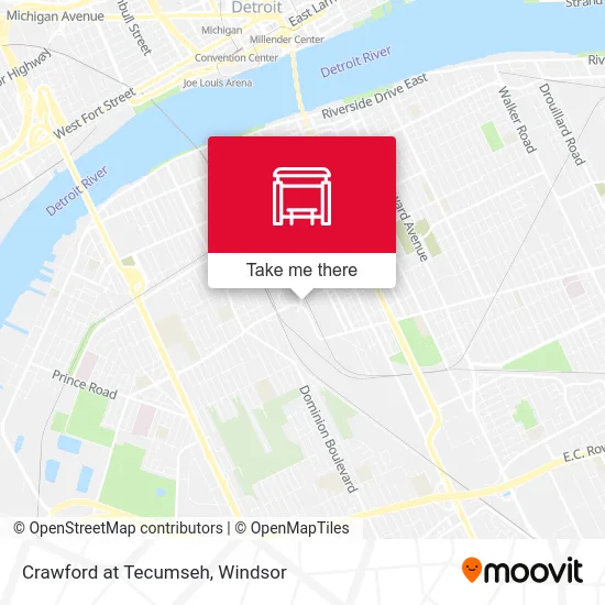 Crawford at Tecumseh map