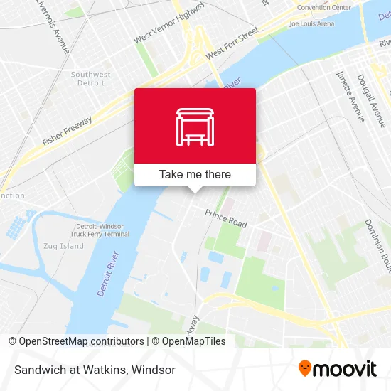 Sandwich at Watkins map