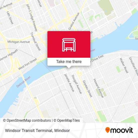 Windsor Transit Terminal map