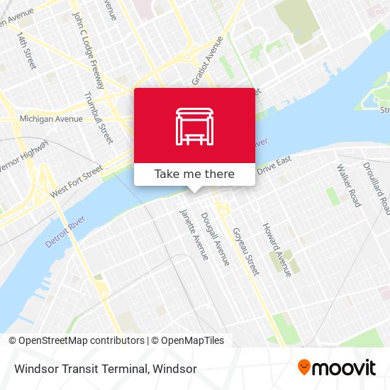 Windsor Transit Terminal map