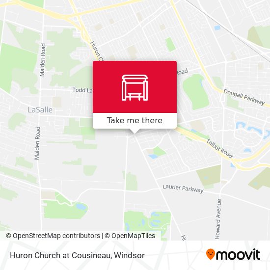 Huron Church at Cousineau map