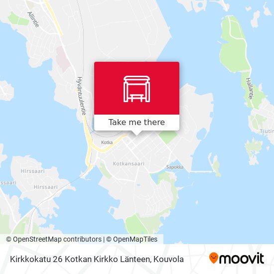 Kirkkokatu 26 Kotkan Kirkko Länteen map