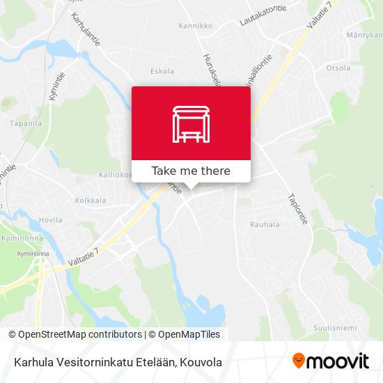 Karhula Vesitorninkatu Etelään map