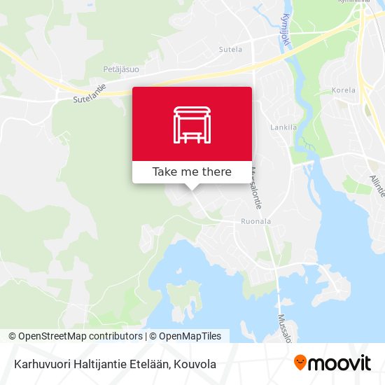 Karhuvuori Haltijantie Etelään map