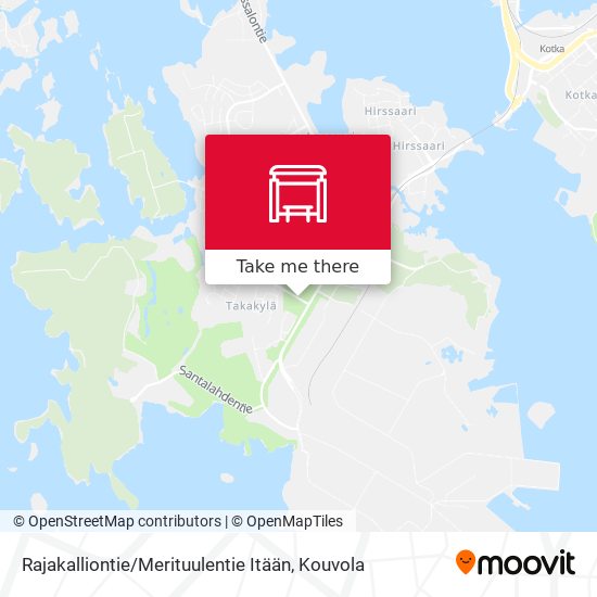 Rajakalliontie / Merituulentie Itään map