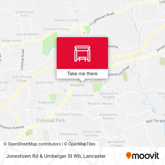 Jonestown Rd & Umberger St Wb map