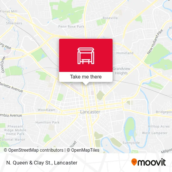 N. Queen & Clay St. map
