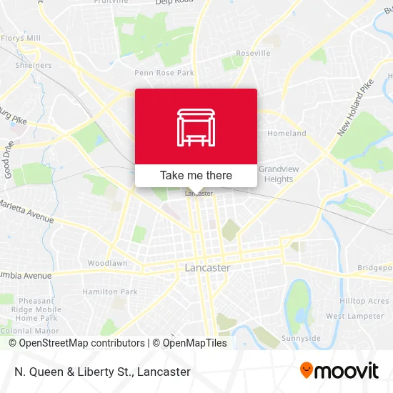 N. Queen & Liberty St. map