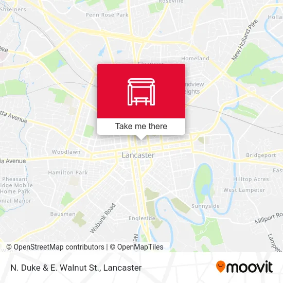 N. Duke & E. Walnut St. map
