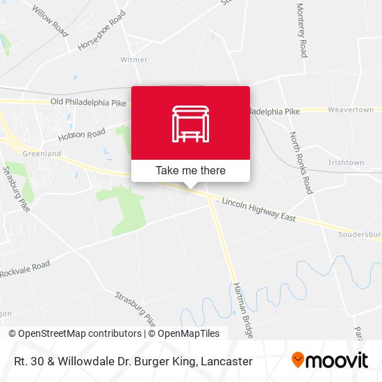 Rt. 30 & Willowdale Dr. Burger King map