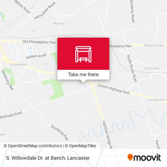S. Willowdale Dr. at Bench map