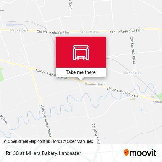 Rt. 30 at Millers Bakery map