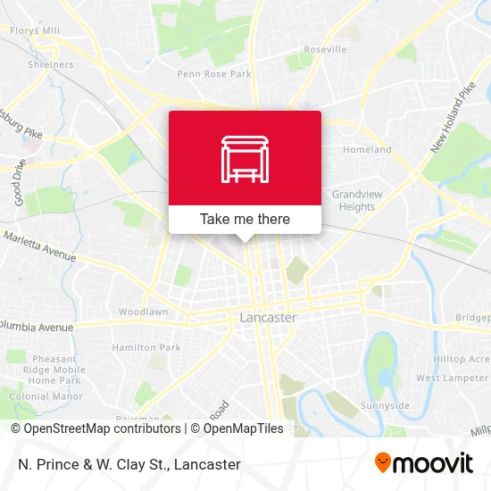 N. Prince & W. Clay St. map
