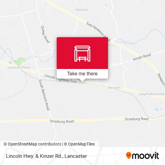 Lincoln Hwy. & Kinzer Rd. map