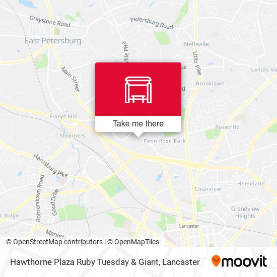 Hawthorne Plaza Ruby Tuesday & Giant map