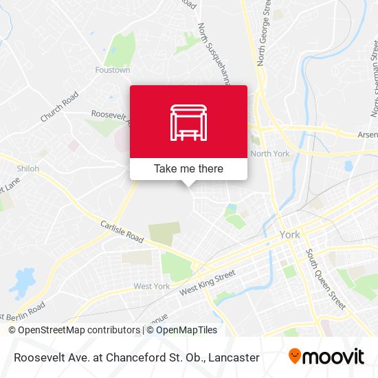 Mapa de Roosevelt Ave. at Chanceford St. Ob.