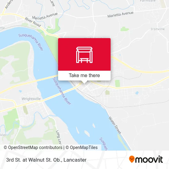 3rd St. at Walnut St. Ob. map