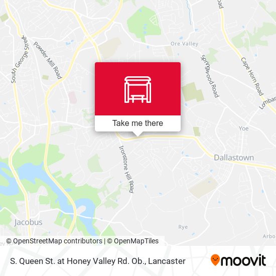 S. Queen St. at Honey Valley Rd. Ob. map