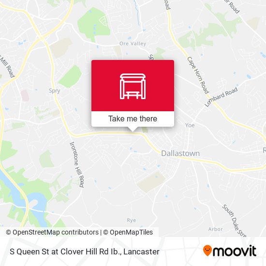 S Queen St at Clover Hill Rd Ib. map