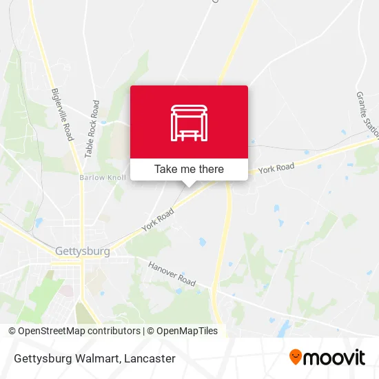 Gettysburg Walmart map