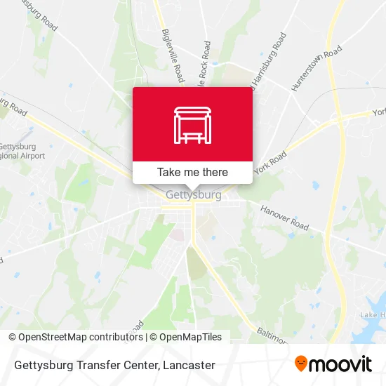 Mapa de Gettysburg Transfer Center
