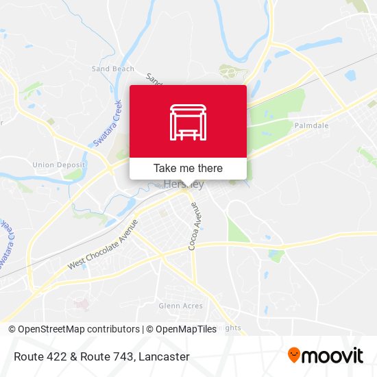 Route 422 & Route 743 map