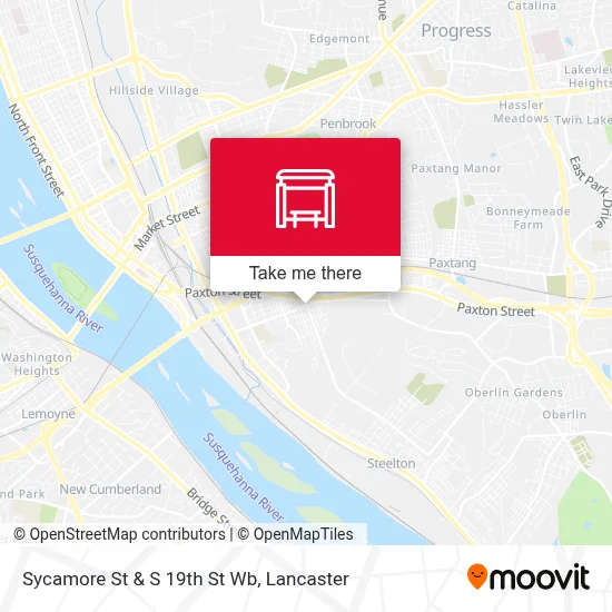 Sycamore St & S 19th St Wb map