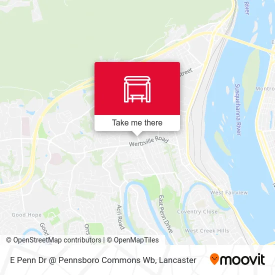 E Penn Dr @ Pennsboro Commons Wb map